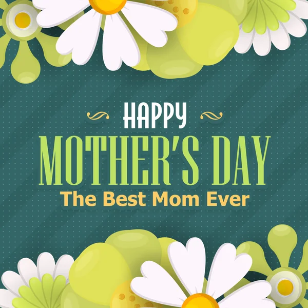 Renkli Çiçekler, Mutlu Anneler Günü Arka Plan Tasarımı. Duyuru ve Kutlama Mesajı Afişi, El İlanı Şablonu — Stok Vektör
