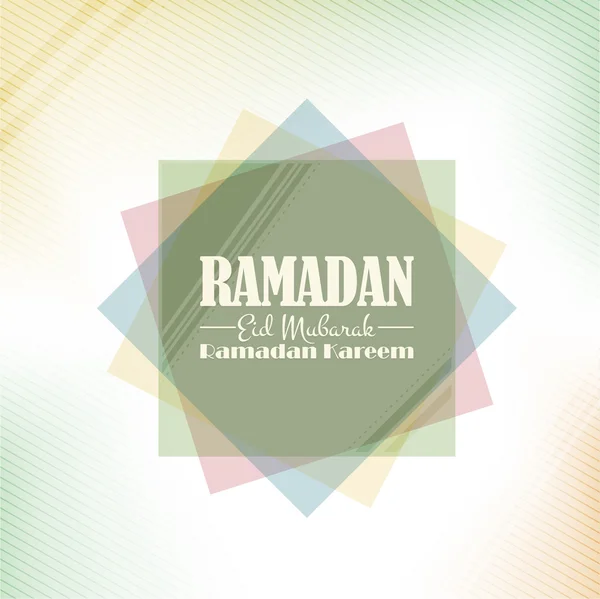 Fondo de Ramadán de estilo plano, diseño de tarjetas de felicitación vectorial — Vector de stock