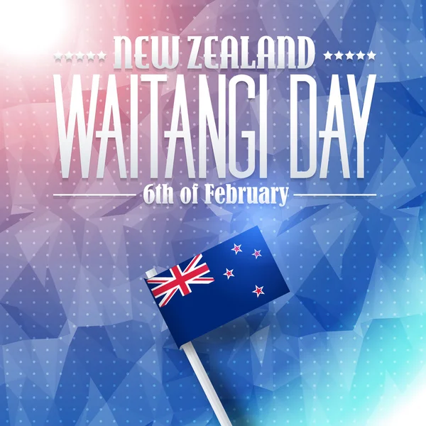 Полігональних фону і Нової Зеландії день Вітангґі концепцію вітальні листівки — стоковий вектор