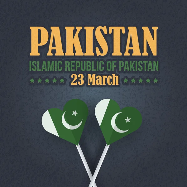 Carte de célébration de la fête nationale du Pakistan de style rétro 23 mars, bannière Web, fond, badges Design vectoriel — Image vectorielle