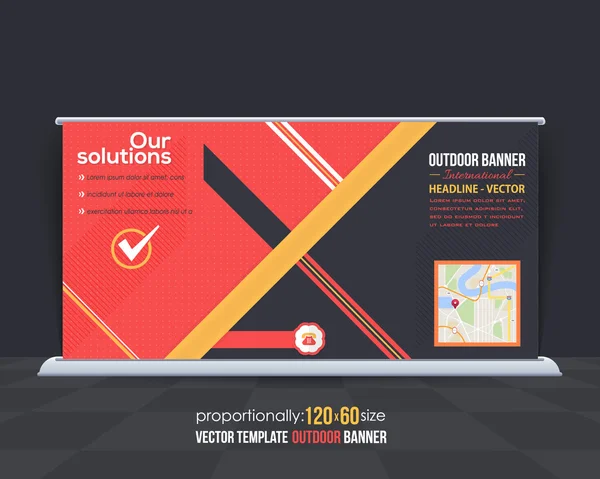 Banner Outdoor atau Banner Website Horizontal, Desain Iklan - Stok Vektor