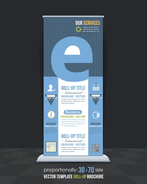 Letter E Concept Business Roll-Up Banner Template, Vertical Advertising Design — Stock Vector