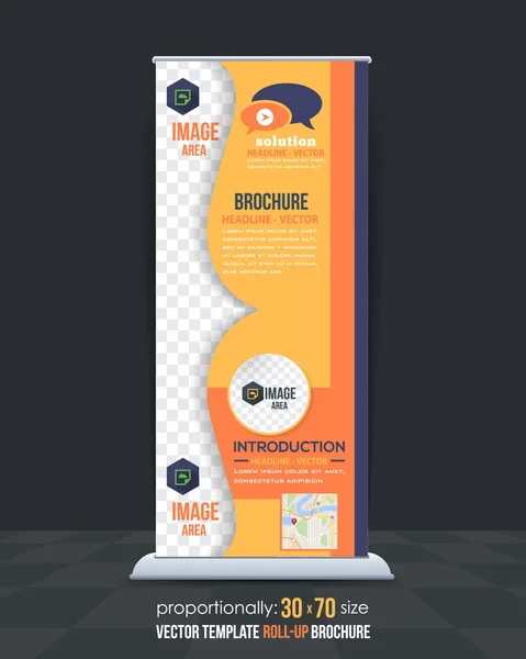 Lapos stílusú üzleti koncepció Roll-Up Banner tervezés — Stock Vector