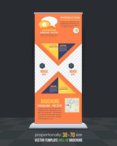 Design banner roll-up concetto di business in stile piatto — Vettoriale Stock