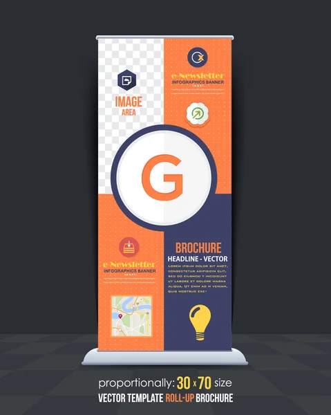 Letter G Concept Business Roll-Up Banner Template, Vertical Advertising Design — Stock Vector