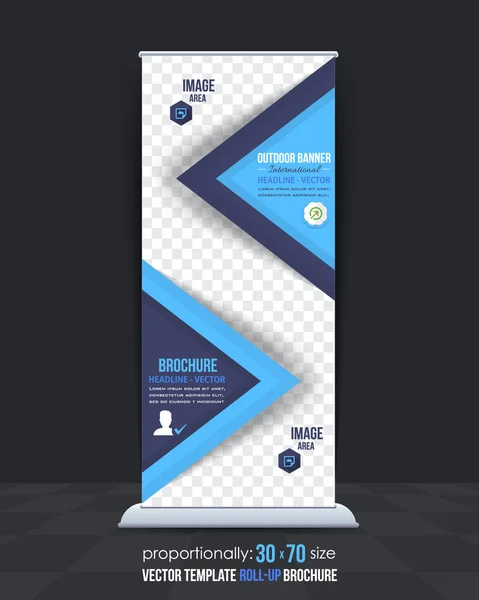 Obchodní téma Roll-Up Banner Design, reklamní vektor šablona — Stockový vektor