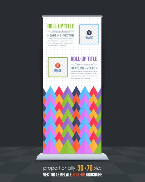 Bąbelek trójkąta elementów Business Roll-Up Banner szablon, pionowe Ad Design — Wektor stockowy