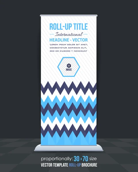 Triangle Elements Business Roll-Up Banner Template, Vertical Ad Design — Stock Vector