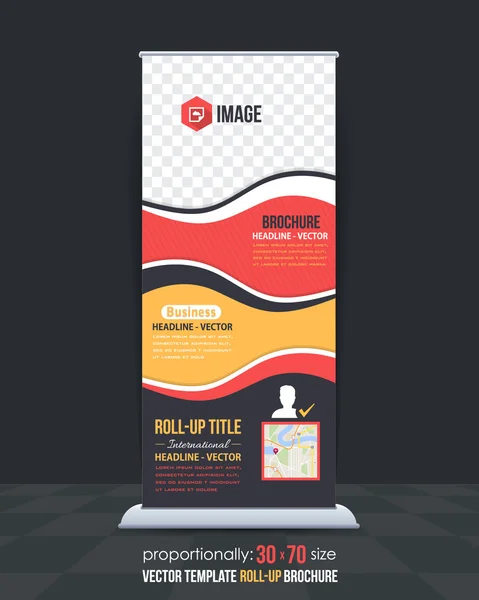 Diseño de banner roll-up de concepto de negocio de estilo plano — Archivo Imágenes Vectoriales