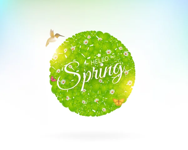 Hola Spring Concept Vector Design — Archivo Imágenes Vectoriales