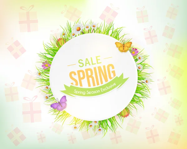 Concetto di vendita primavera Web Banner Design Ad Sfondo — Vettoriale Stock