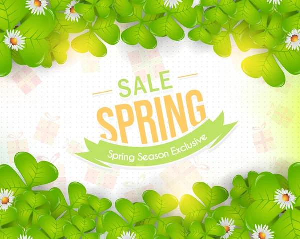 Spring Seasons Sale Website Banner and Colorful Design — Stock Vector