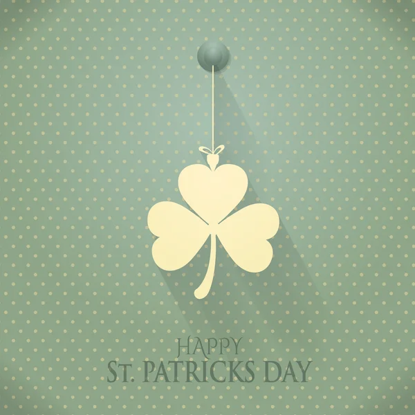 Retro Colors St. Patricks Day Clover Hanging Background. Flat Vector Design — Stock Vector