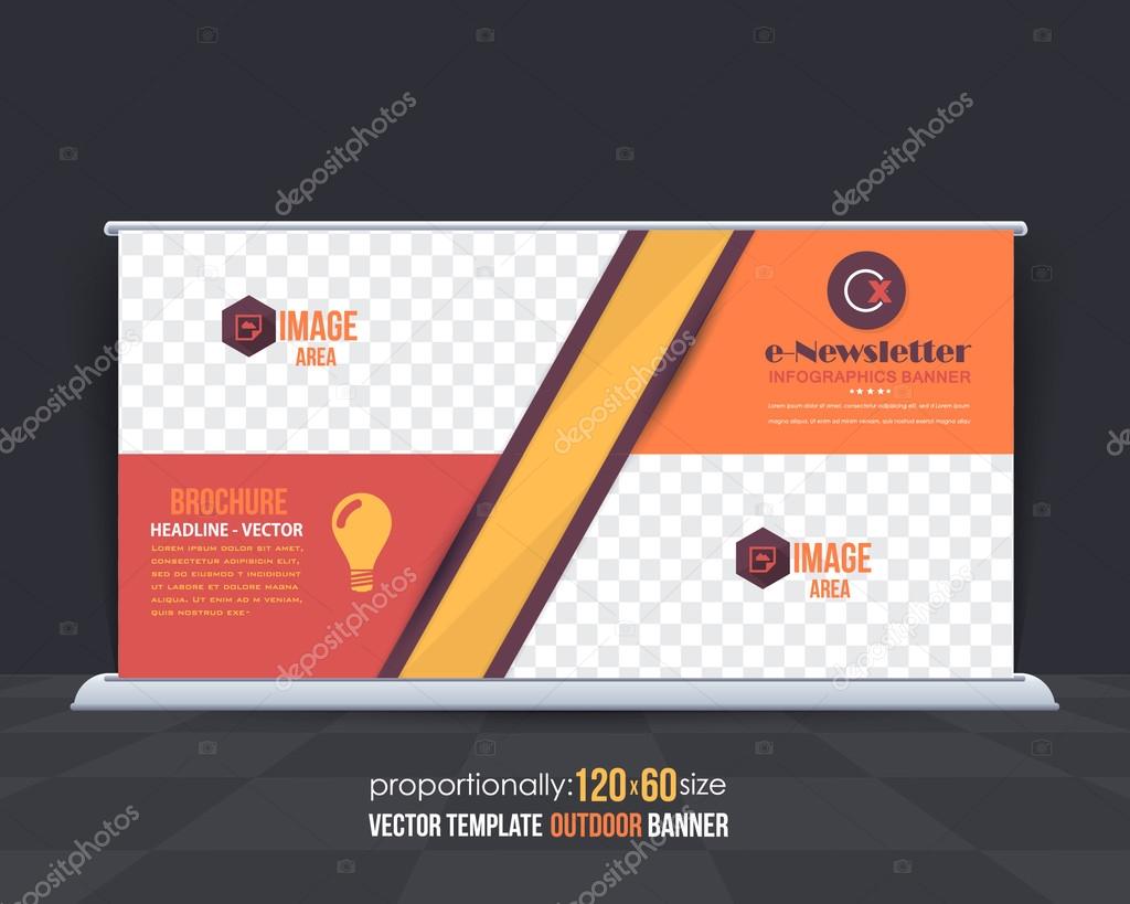 Business Theme Outdoor Banner Design, Advertising Vector Template With Outdoor Banner Template