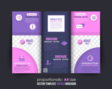 Çok Amaçlı Renkli İş Üç Katlı Broşür Tasarımı, Katalog Vektör Şablonu