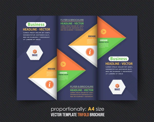 Multifunctionele geometrische achtergrond, elegante Tri-Fold brochure ontwerp, catalogus vector sjabloon — Stockvector