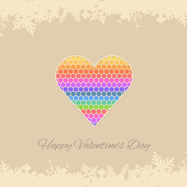 Abstract Heart Symbol Valentine's Day Vector Design, Retro Background — Stock Vector