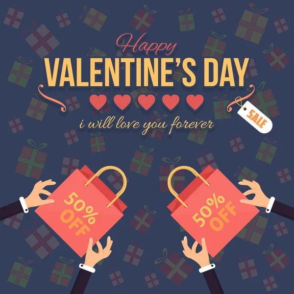 Valentine's Day Sale concept website banner ontwerp — Stockvector