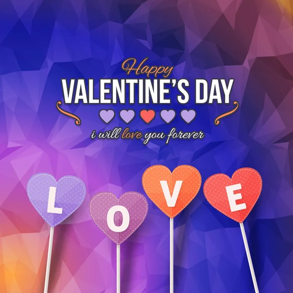 Stylish Text LOVE, Valentine's Day Background — Stock Vector