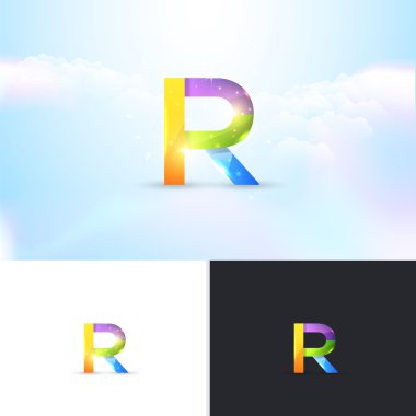 Çok renkli Harf R Sembolü Vektör Tasarımı. Grafik Simgeleri, Logo, İşaret Şablonu