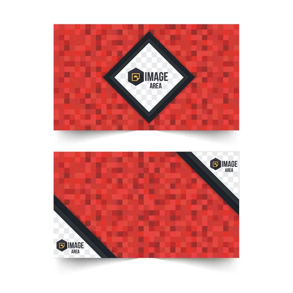 Éléments carrés de couleurs rouges, bannière de site Web, modèle de carte et de fond — Image vectorielle