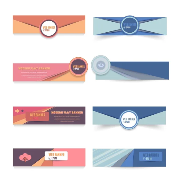 Multicolored Website Banner Set — Stock Vector