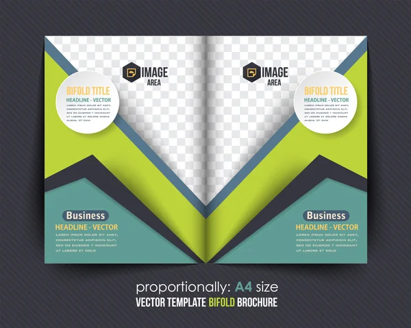 Bi-Fold brochureontwerp. Corporate brochure, voorbladsjabloon — Stockvector