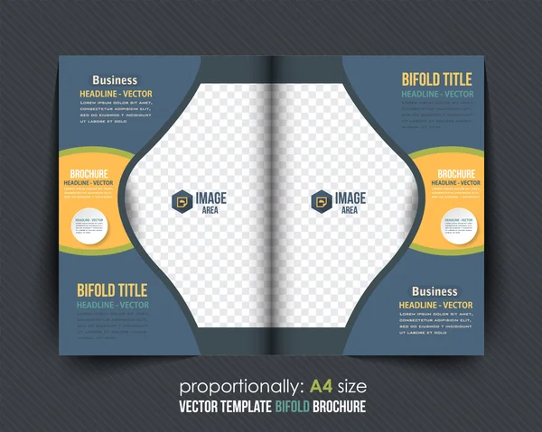 Oval Geometric Shapes Business Bi-Fold Brochure Design. Corporate Leaflet, Cover Template — Stock Vector
