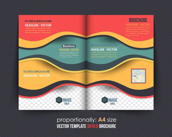 Owalne kształty geometryczne Business bi-fold Broszura projekt. Ulotka firmowa, szablon okładki — Wektor stockowy