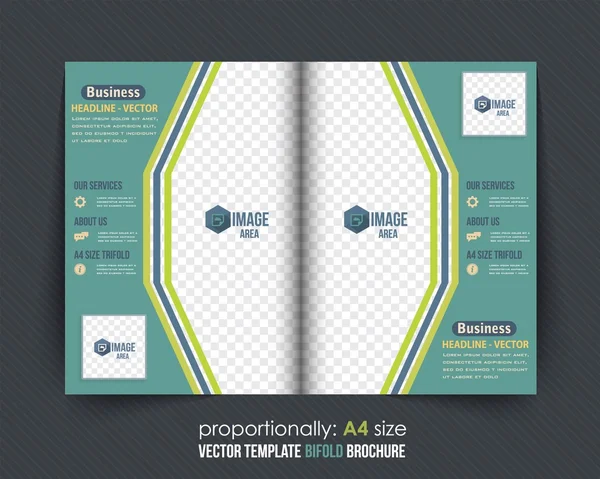 Zweifaltiges Broschüren-Design. Imagebroschüre, Titelvorlage — Stockvektor