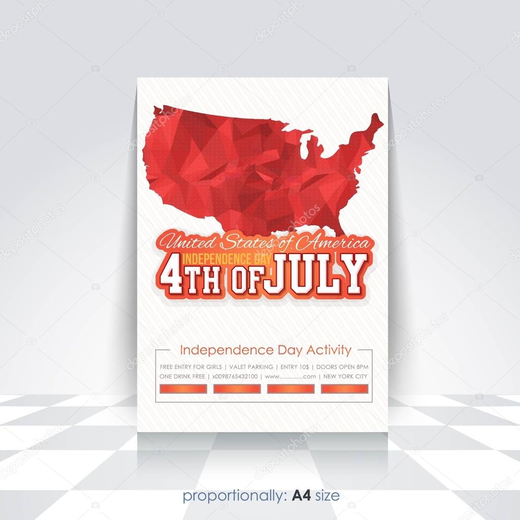 red colors low poly usa map 4th of july independence day