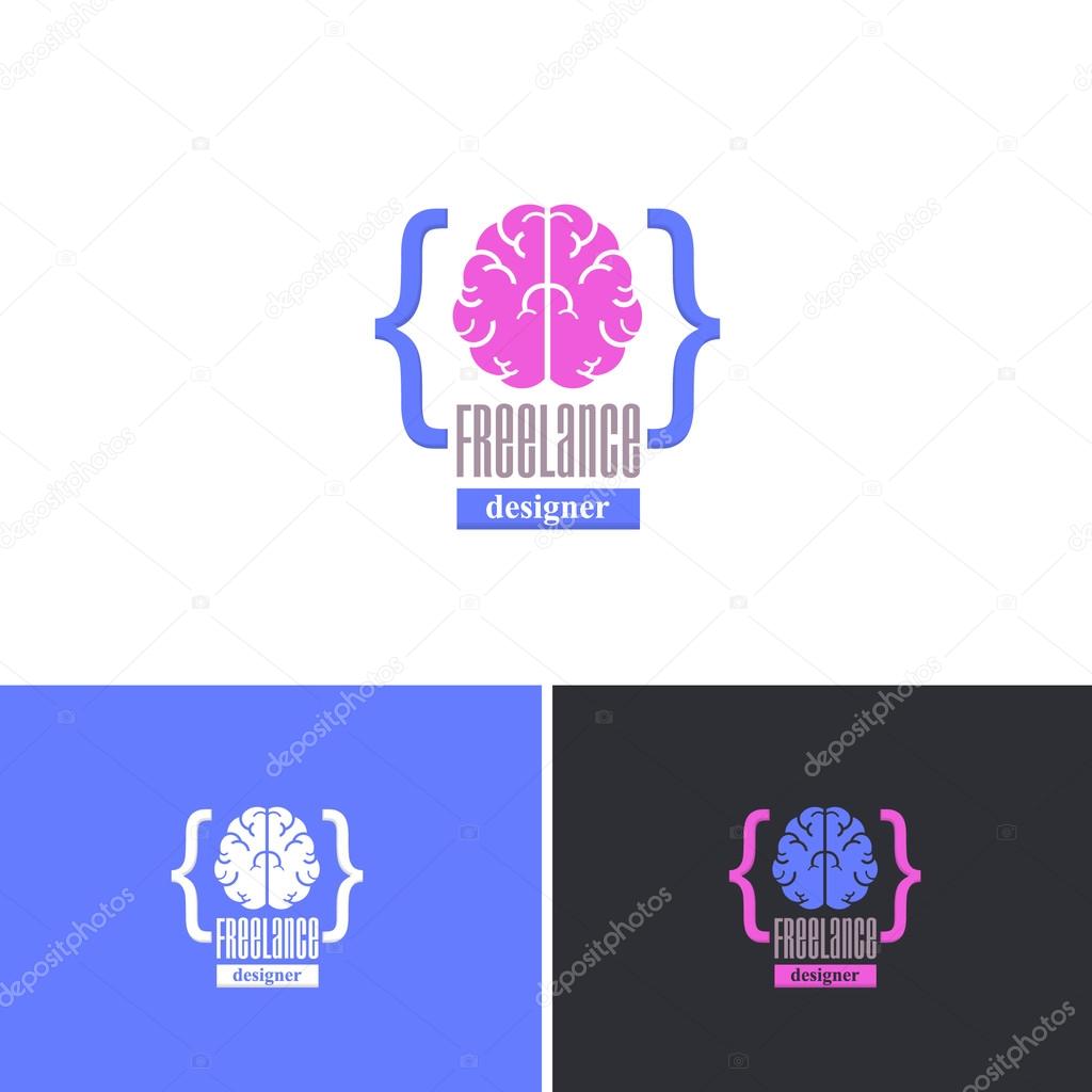 Freelance Designer Vector Icons Design, Logos Shape, Sign, Symbol Template