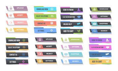 Vektör Çok Renkli Web Sitesi Düğmeleri Şablonu