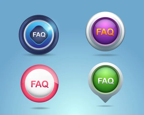 Vektorové různé rámy, Faq, kontaktní ikony, tlačítka šablona — Stockový vektor