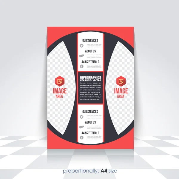 A4 El ilanı ve broşür. Katalog kapak şablonu, kurumsal broşür tasarım — Stok Vektör