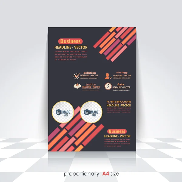 A4 Flyer e Business Concept Brochure Design. Sfondo multicolore, Modello di copertina del catalogo, Modello di foglio illustrativo aziendale — Vettoriale Stock