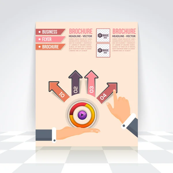 Modello di infografica piatta ed elementi Web - Business, Marketing Touch and Choose Concept Vector Design — Vettoriale Stock