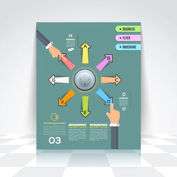 Flache Infografik-Vorlage und Webelemente - Business, Marketing Touch und Konzeptvektordesign — Stockvektor