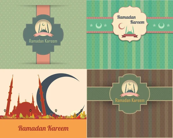 Ramadan Kareem Background Set — Stock Vector