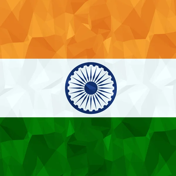 Illustration vectorielle de drapeau de l'Inde à faible poly style — Image vectorielle