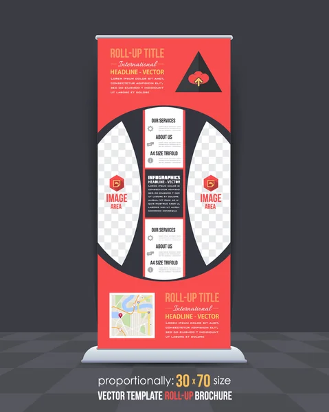 Diseño de pancartas enrollables de concepto de negocio multicolor, plantilla de vectores publicitarios — Vector de stock