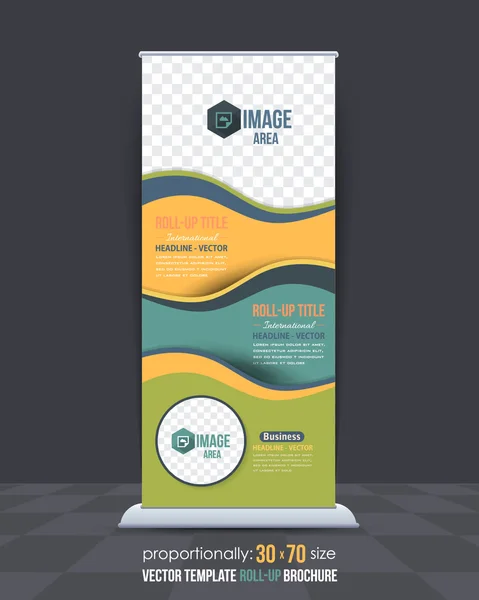 Business-Thema Roll-up Banner-Design, Werbevektorvorlage — Stockvektor