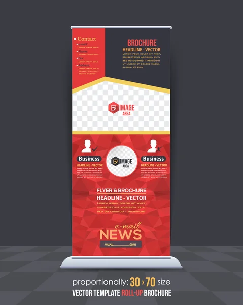 Vierkante elementen stijl Roll-up banner, reclame vector achtergrond sjabloon — Stockvector