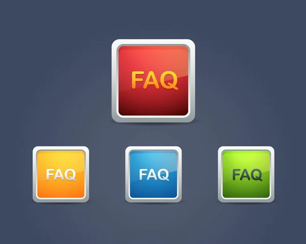 Vector FAQ Iconos Botones — Archivo Imágenes Vectoriales