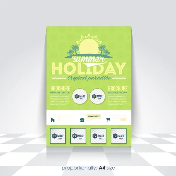 Summer Concept Flyer, Brochure Design Template — Stock Vector