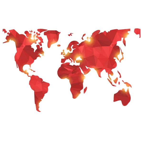 Illustrazione della mappa del mondo a basso poli stile vettoriale — Vettoriale Stock