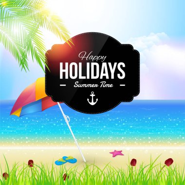 yaz mevsimi vektör illüstrasyon arka planı