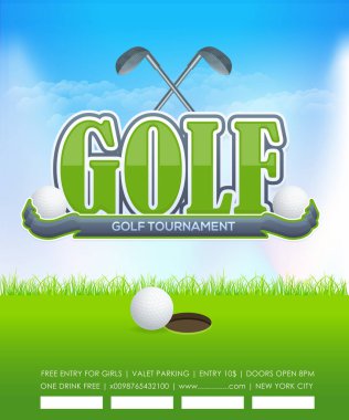 golf konsepti vektör arkaplanı 