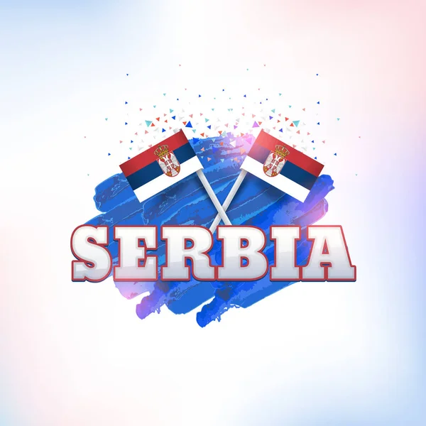 Національний Плакат Векторного Фону Сербії — стоковий вектор