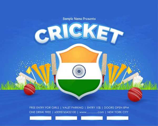 Kriket ikonu konsept vektör çizimi 